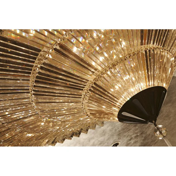 HomeDor Modern Premium Luxury Round Cone Crystal Chandelier