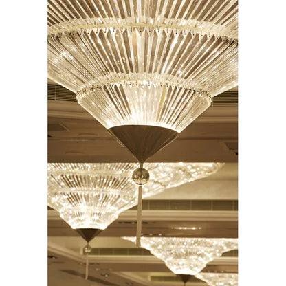 HomeDor Modern Premium Luxury Round Cone Crystal Chandelier