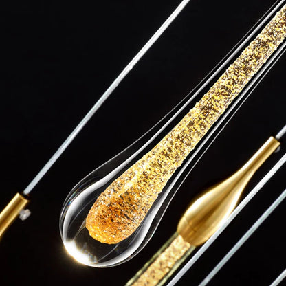 Lily Raindrop Hänge-Kristallleuchter in Gold