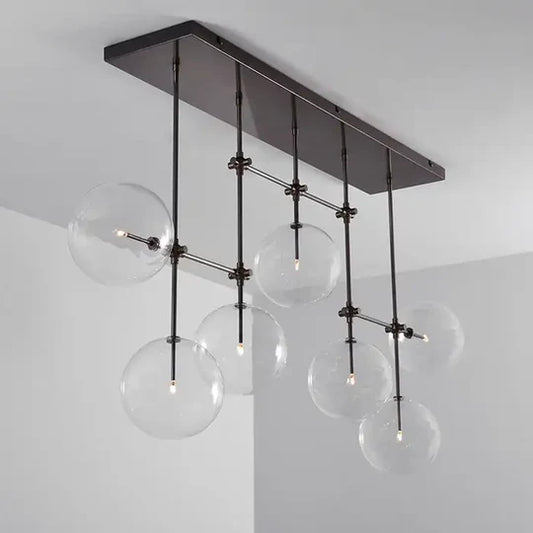 HomeDor Modern Minimalist Clear Sphere Glass Chandelier