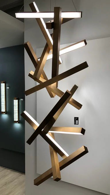 HomeDor Modern Vertical Geometric Pendant