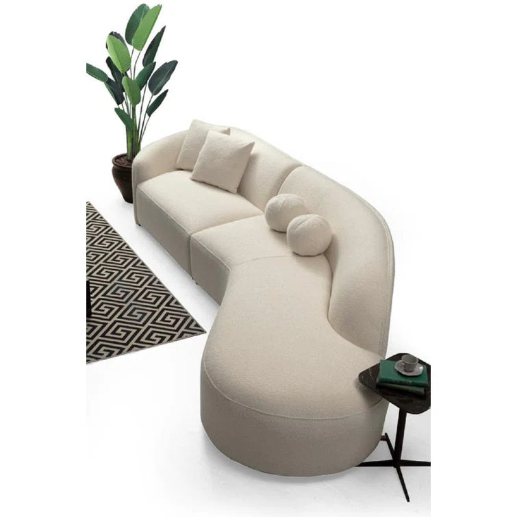HomeDor Curved Upholstered Sofa