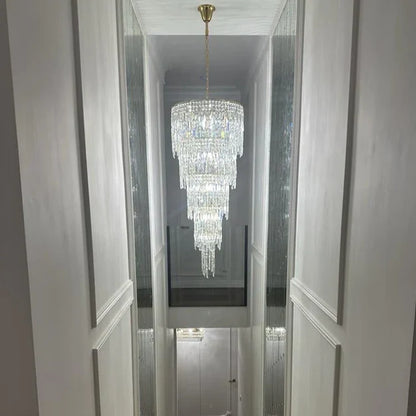 HomeDor Luxury Multi-layer Water Drop Crystal Chandelier