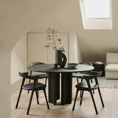 HomeDor Round Roller Dining Table