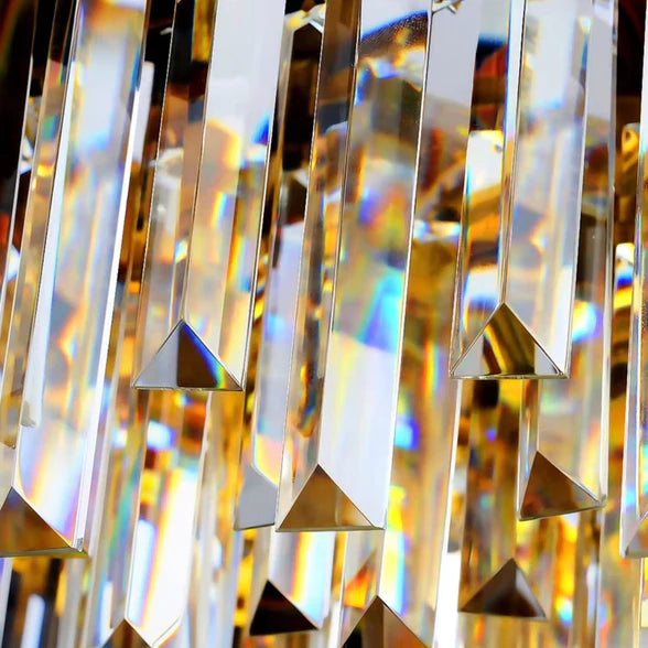 Lohsen klassischer runder Kristall-Kronleuchter in Gold-Finish