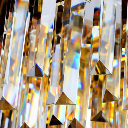 Lohsen klassischer rechteckiger Kristall-Kronleuchter in Gold-Finish