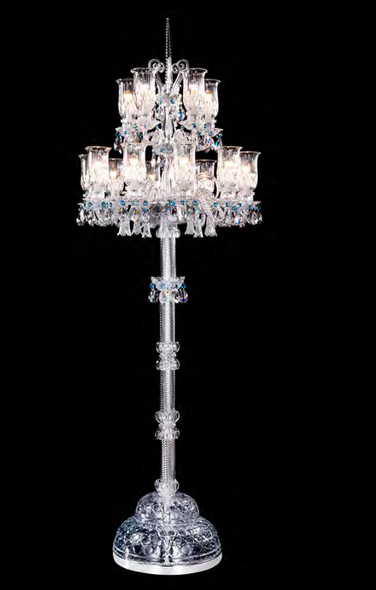 HomeDor Luxury Vintage Premium Laurel Double-deck Crystal Floor Lamp