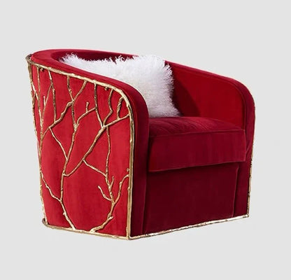 HomeDor Luxury Crafted Brass Branches Sofa Chair