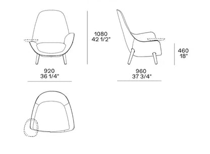 HomeDor Creative Backrests King Chair with Tray