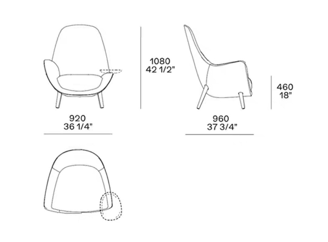 HomeDor Creative Backrests King Chair with Tray