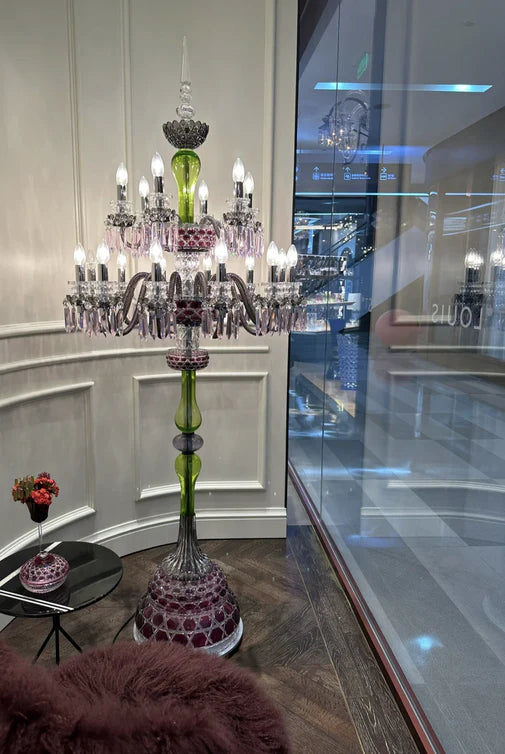 HomeDor Luxury Colorful 18-Light Crystal Floor Lamp