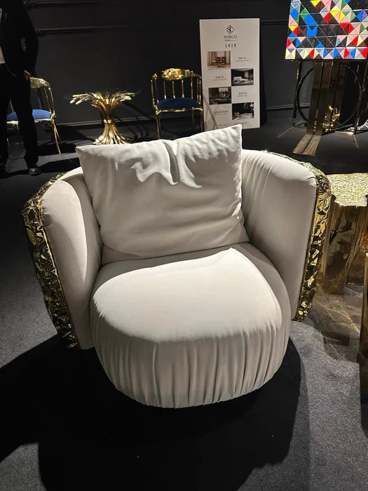 HomeDor Luxury Golden Stainless Steel Sofa Chair