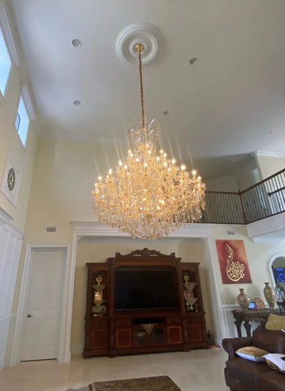 HomeDor Laura Candle Crystal Chandelier with gold/chrom finish
