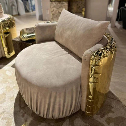 HomeDor Luxury Golden Stainless Steel Sofa Chair