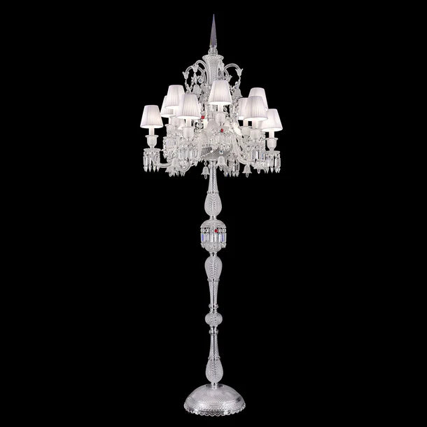 HomeDor Luxury Vintage Premium Laurel Candle Crystal Floor Lamp