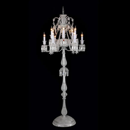 HomeDor Luxury Vintage Premium Laurel Candle Crystal Floor Lamp