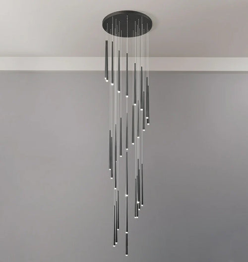 Clearance | Minimalism Black Metal Suspension 30-Pendant Light Fixture