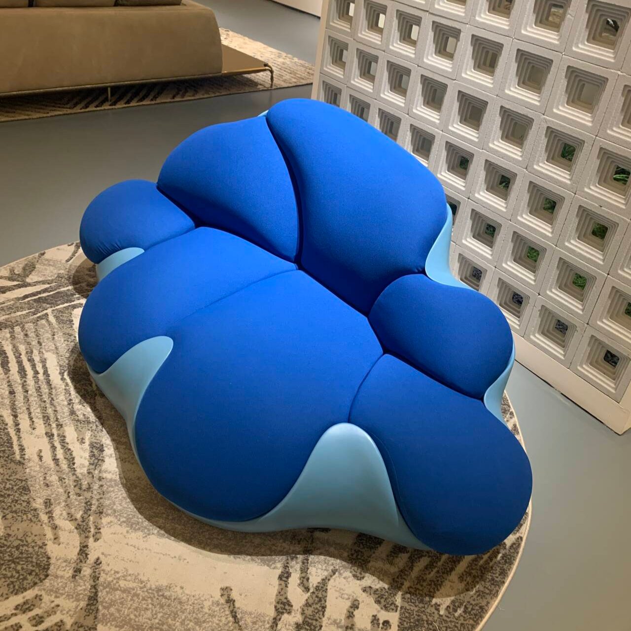 HomeDor Creative Fiberglass Fabric Blue Cloud Sofa