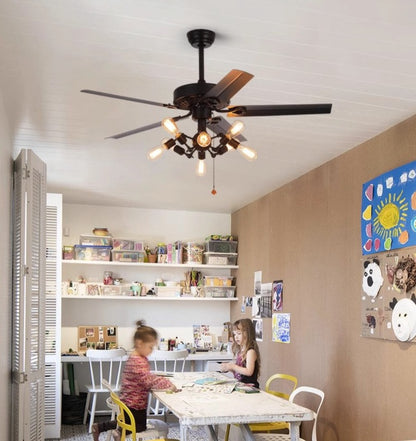 HomeDor Modern Industrial Style Ceiling Fan Light