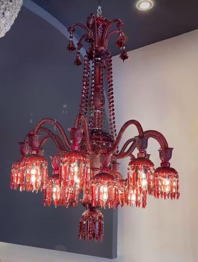 HomeDor Luxury Premium Diva Red Vintage Romantic Crystal Chandelier