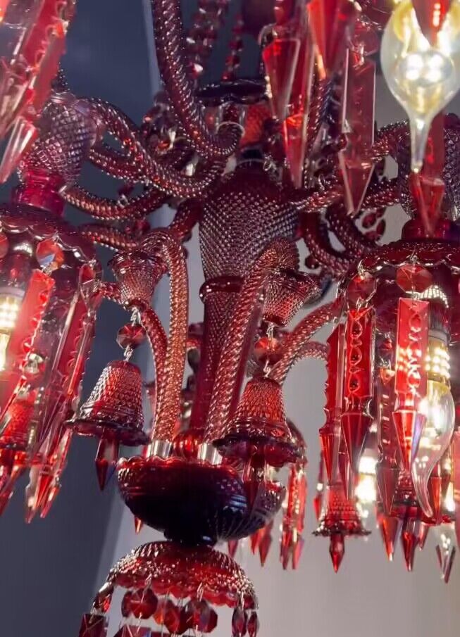 HomeDor Luxury Premium Diva Red Vintage Romantic Crystal Chandelier