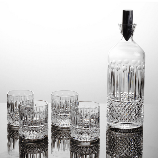 HomeDor Luxury Crystal Engraved Whisky Bullet Bottle/Glass