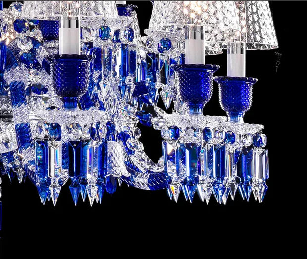 HomeDor Vintage Premium Blue Crystal Lampshade Chandelier