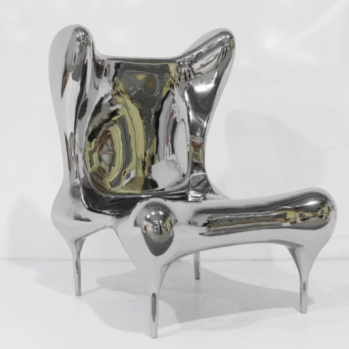 HomeDor Artistic Polishing Stainless Steel Chair