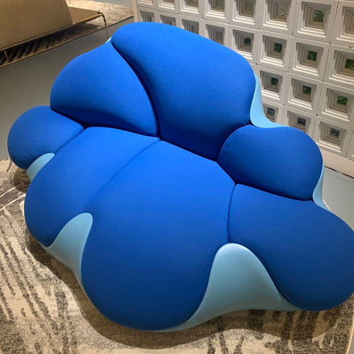 HomeDor Creative Fiberglass Fabric Blue Cloud Sofa