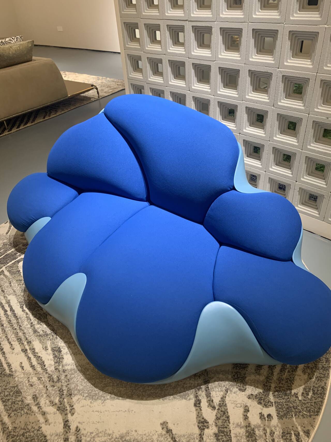 HomeDor Creative Fiberglass Fabric Blue Cloud Sofa