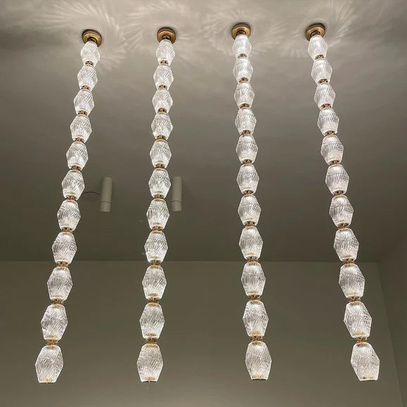 HomeDor Modern Glass Pearl Necklace Pendnat Chandelier