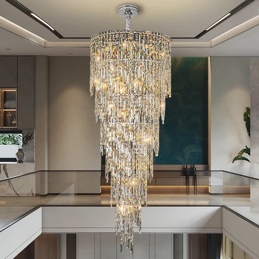 HomeDor Luxury Multi-layer Water Drop Crystal Chandelier