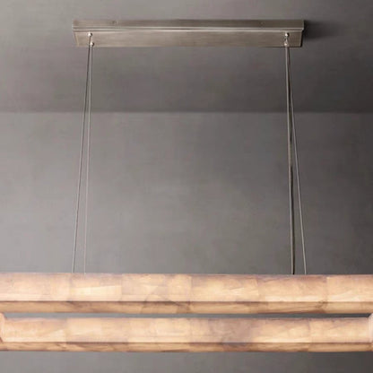 HomeDor Minimalist Rectangular Alabaster Chandelier