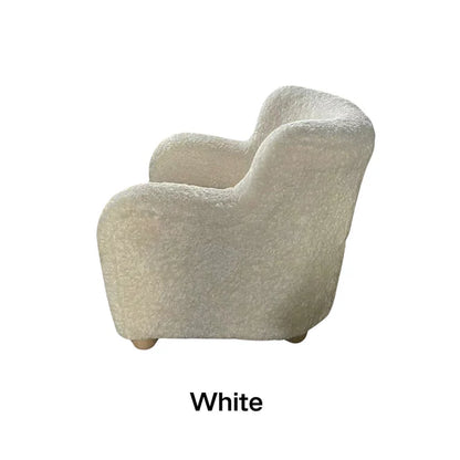 HomeDor Premium Shearling Cream White Accent Reading Sofa Chair