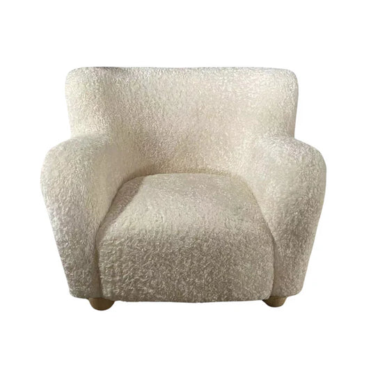 HomeDor Premium Shearling Cream White Accent Reading Sofa Chair