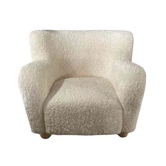 Ready to Ship | Cream White Shearling Accent Sofa Chair