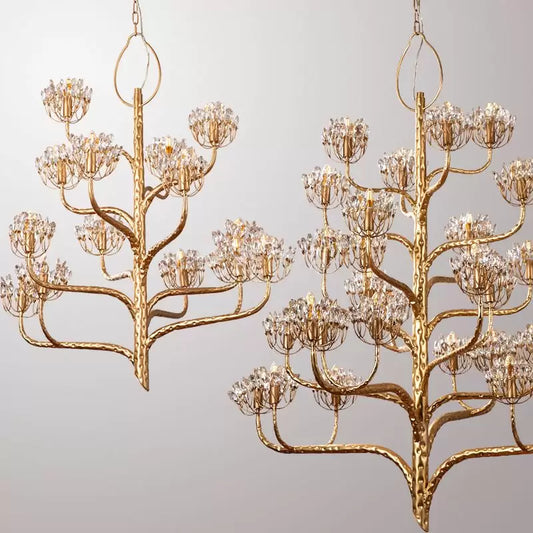 HomeDor Vintage Creative Brass Tree Branch Chandelier