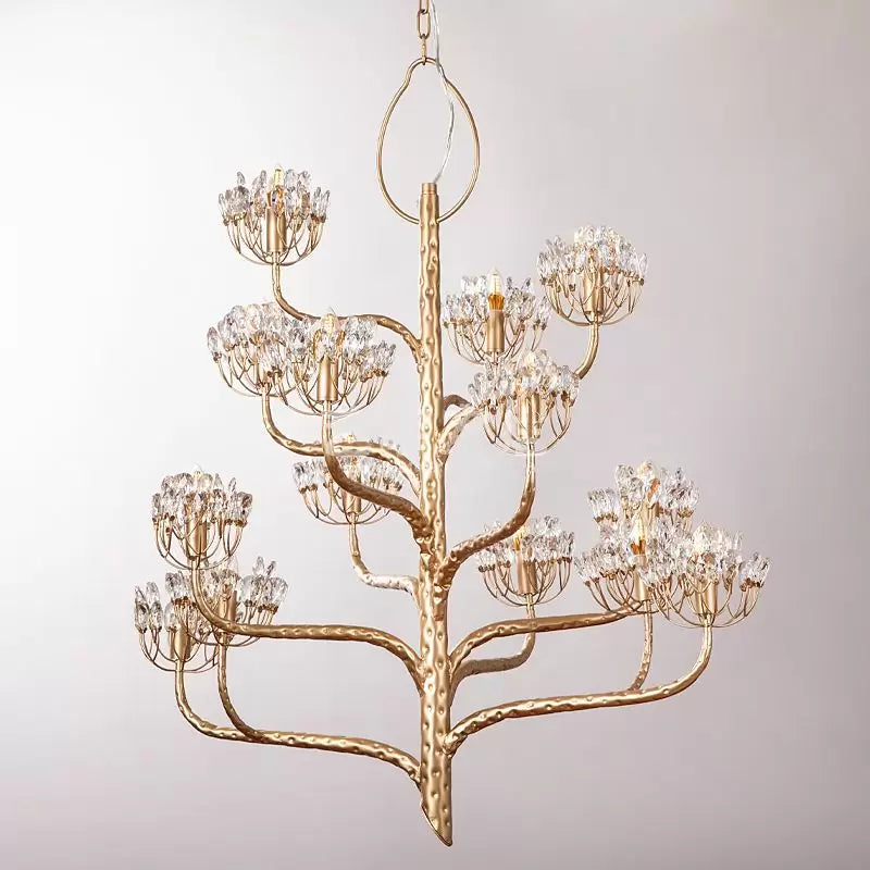 HomeDor Vintage Creative Brass Tree Branch Chandelier