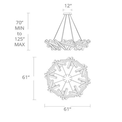 HomeDor Aluminum Geometric Round/Linear Chandelier