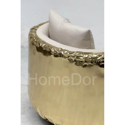 HomeDor Luxury Golden Stainless Steel Sofa Chair