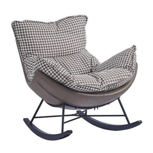 HomeDor Urban Coffee Houndstooth Rocking Chair