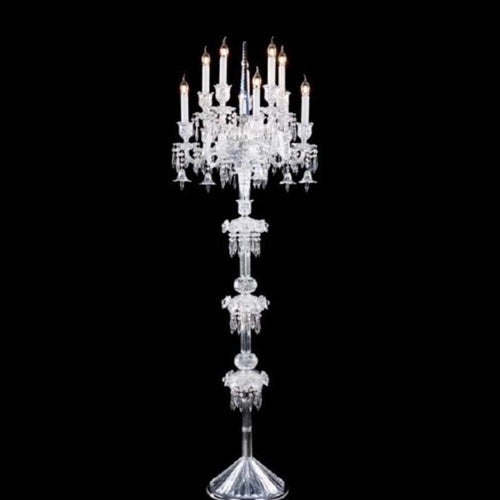 HomeDor Luxury Vintage Premium Laurel Candle Flower Crystal Floor Lamp