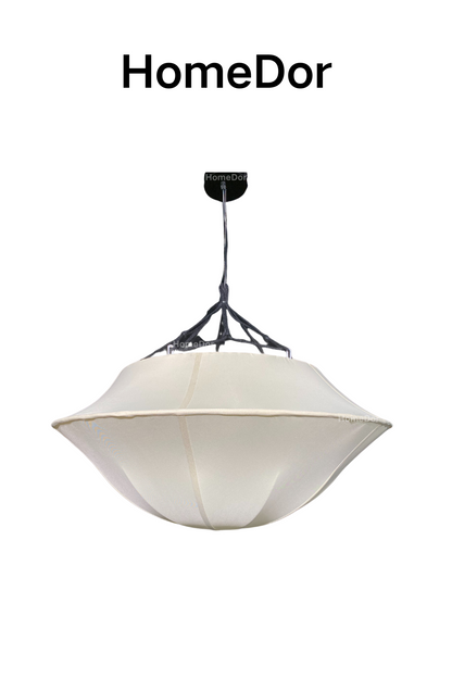 HomeDor Serenity White Fabric Chandelier