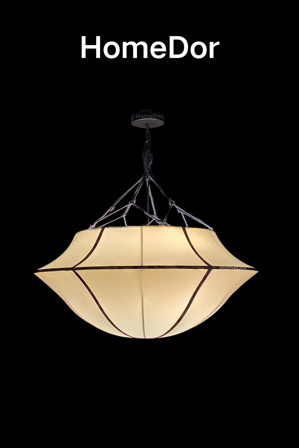 HomeDor Serenity White Fabric Chandelier