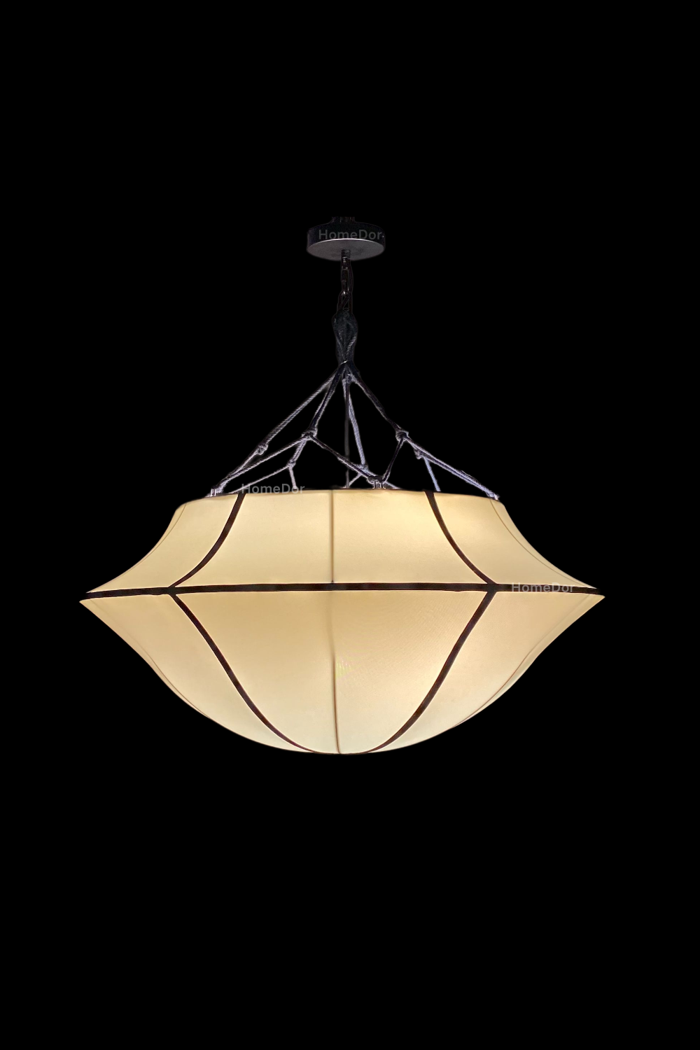 HomeDor Serenity White Fabric Chandelier