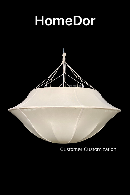 HomeDor Serenity White Fabric Chandelier