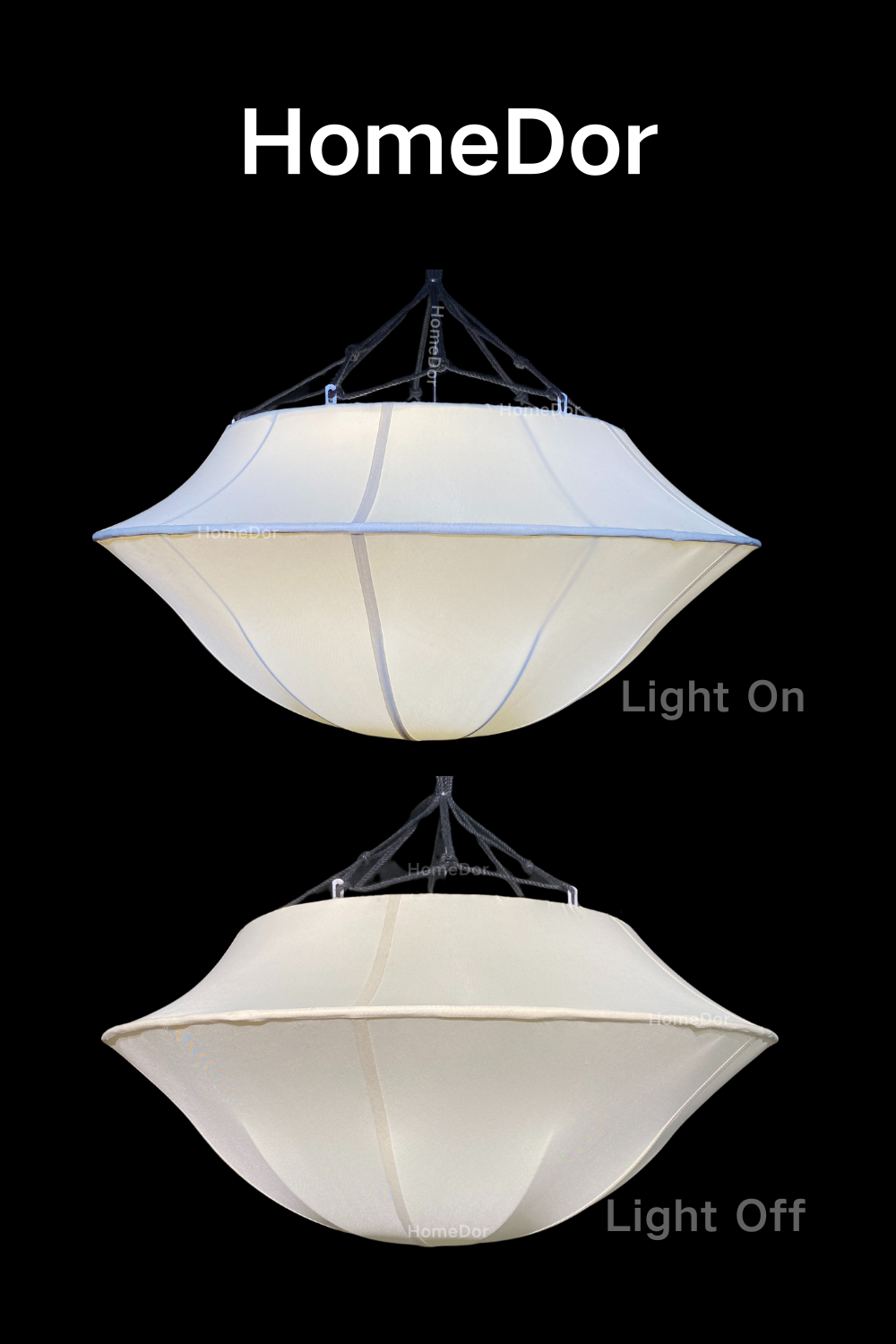 HomeDor Serenity White Fabric Chandelier