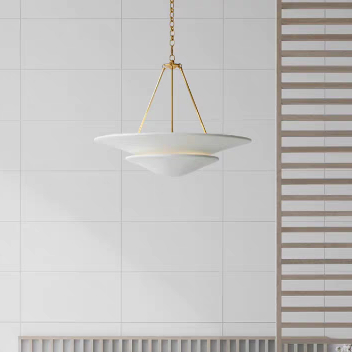 HomeDor Minimalist Modern Resin Round Chandelier