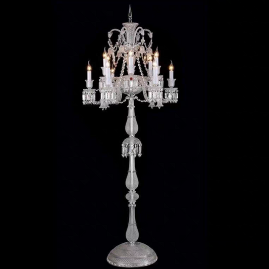 HomeDor Luxury Vintage Premium Laurel Candle Crystal Floor Lamp