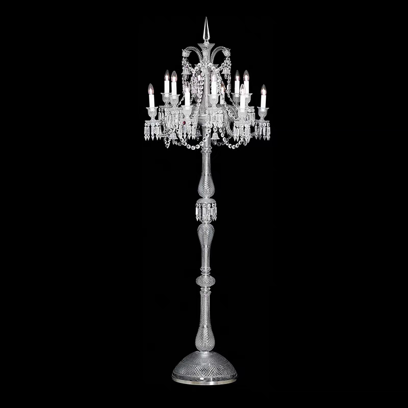 HomeDor Luxury Vintage Premium Laurel Candle Crystal Floor Lamp